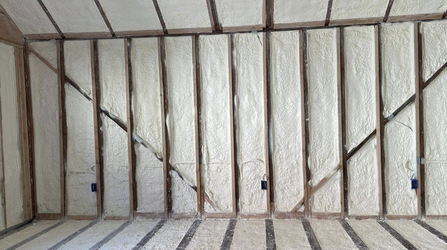 Spray foam insulation sample