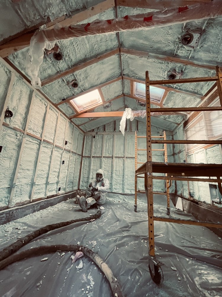  
         
         Spray foam insulation being professionally installed by an experienced USA Spray Me technician. 

         