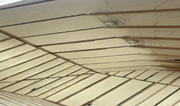 Ceiling insulation in a building under construction, showing adherence to San Francisco's green building code requirements.